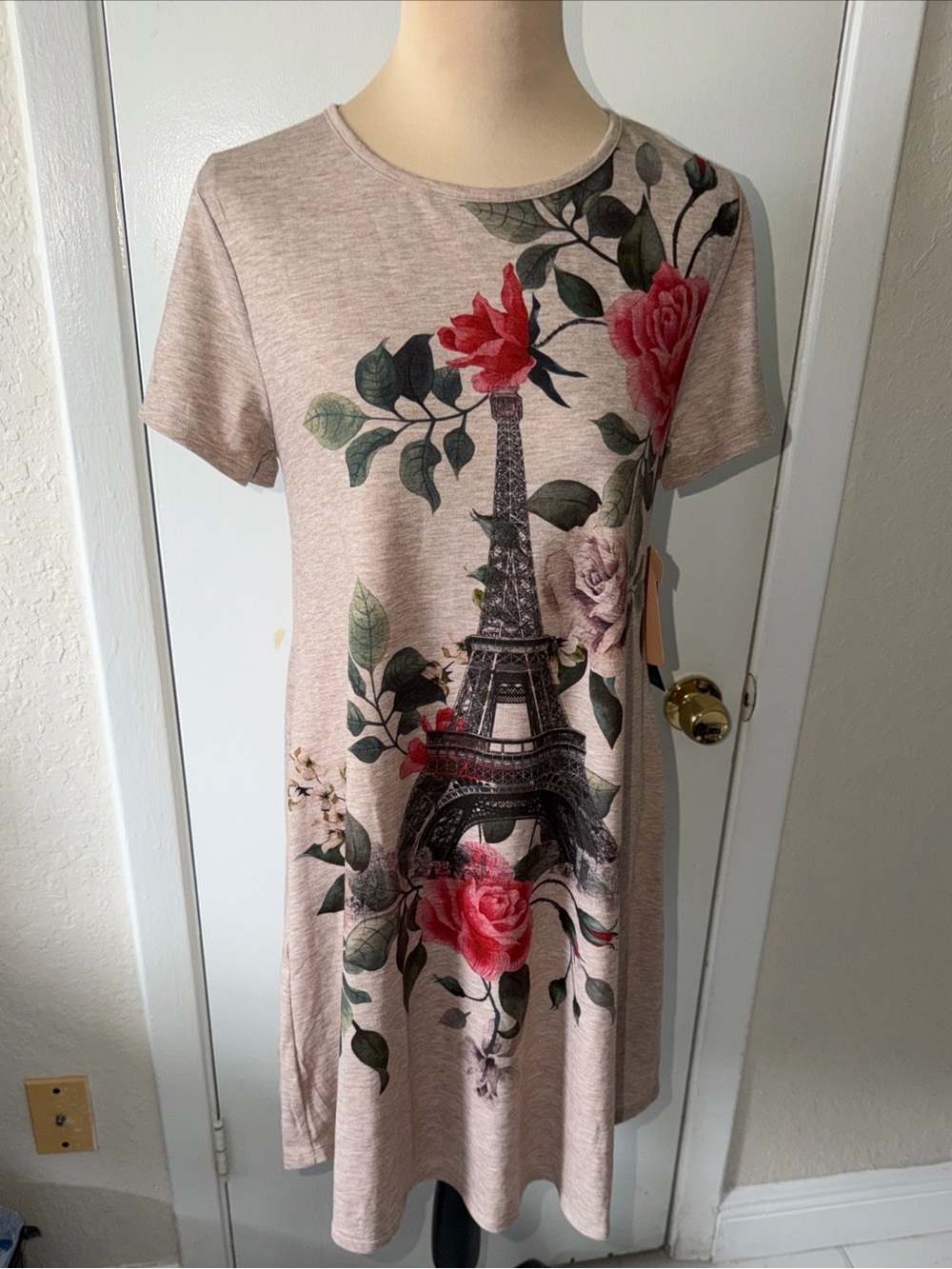 Remplie Women’s Floral Eiffel Tower Dress Size L